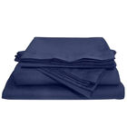 Juego de S&aacute;banas Microfibra Suaves y Duraderas King Size Azul marino Kyuden Home