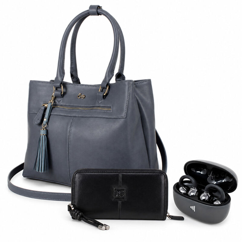 Kit Bolso Cloe Satchel Gris + Cartera Cloe + Au... image number null
