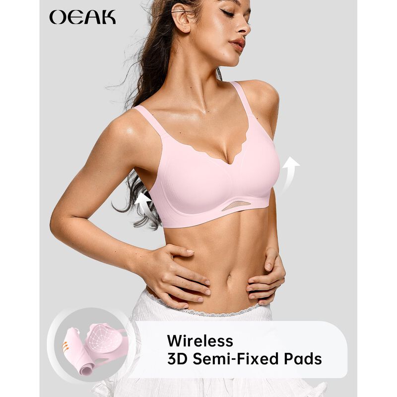 Sujetador Push-up sin Aros Oeak Wireless Rosa, ... image number null