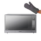 COMBO Microondas Panasonic NN-ST96LSRPH INVERTER de 62 Litros (2.2ft&sup3; / 1200W) Color: Gris + Guante Cocina.