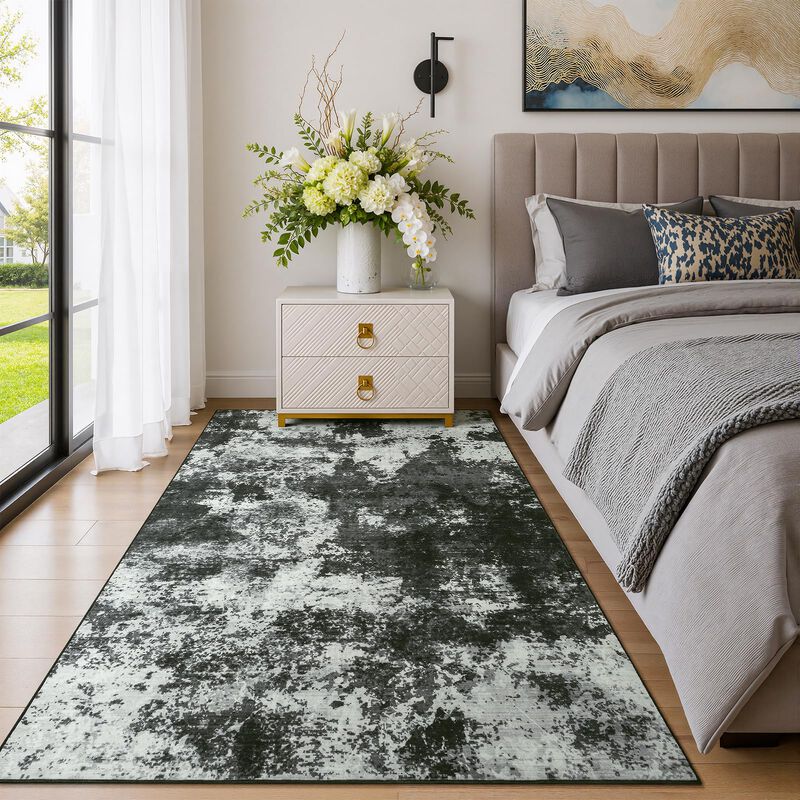 Alfombra Merelax 91 cm &times; 152 cm Gris Lavable An... image number null