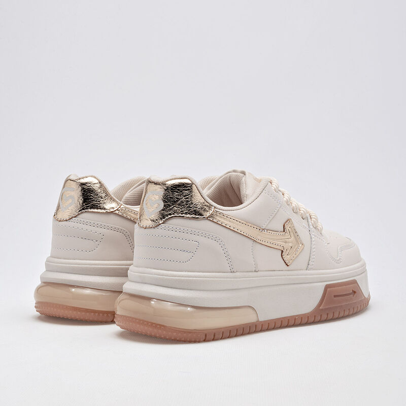 Clasben Tenis urbano para mujer blanco dorado image number null