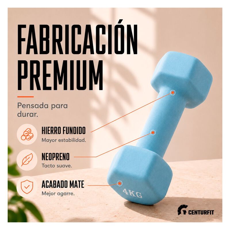 Par Mancuernas Pesa Neopreno Suave 4 Kg Antides... image number null