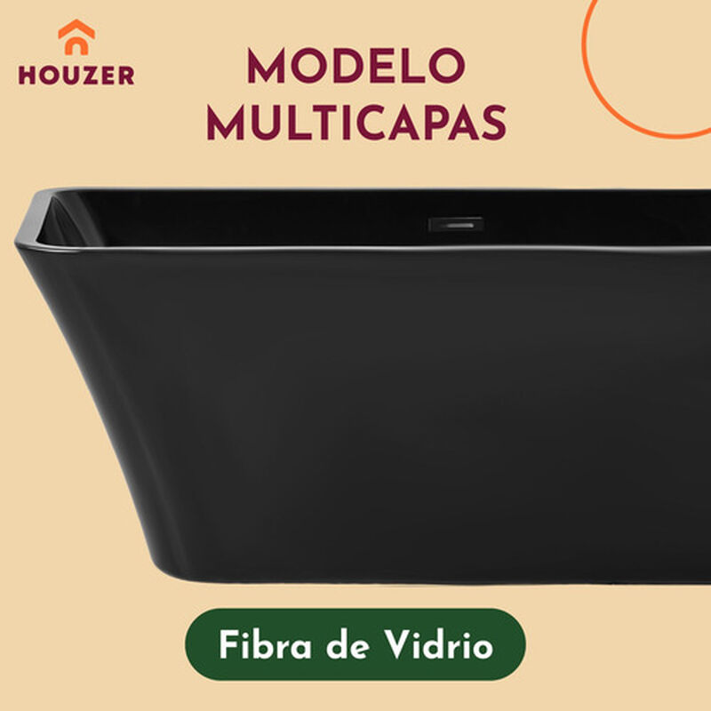 Tina Baño Negra Premium Lujo 280l Fibra Vidrio ... image number null