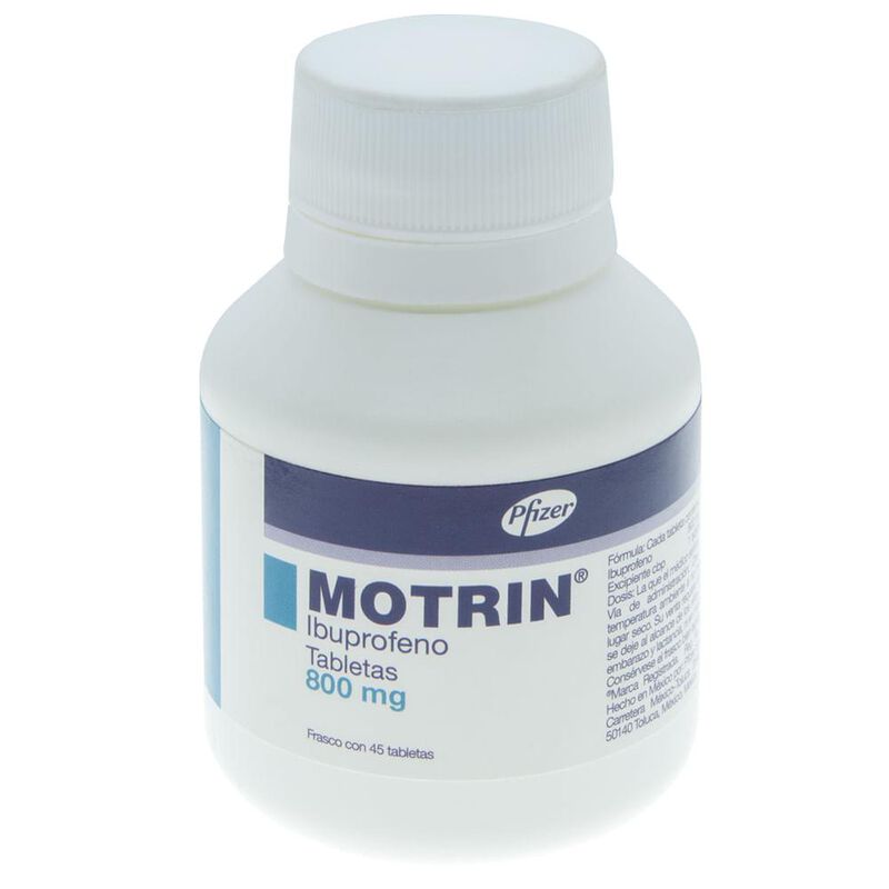 Motrin 800mg 45 grageas 800mg frasco con 45 gra... image number null