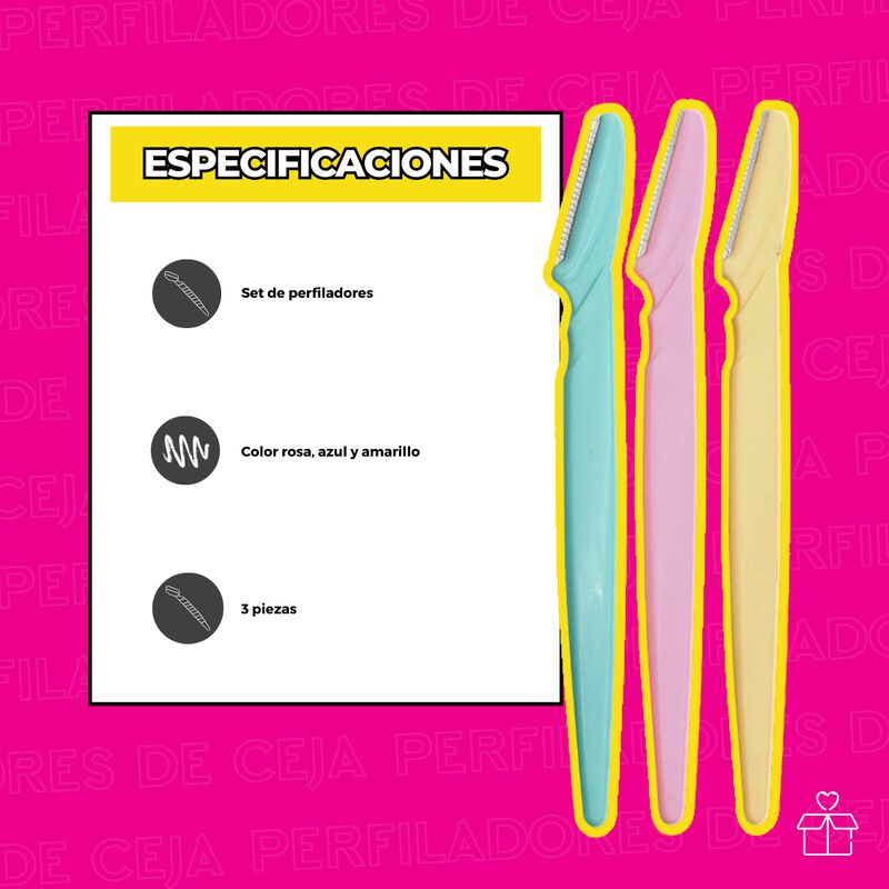 10 Sets 3 Piezas Perfilador Para Cejas Navaja image number null
