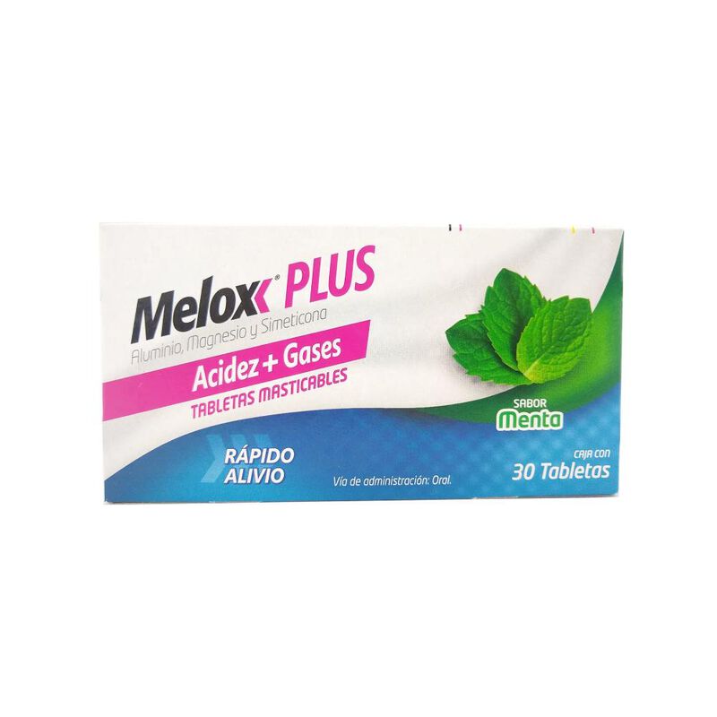 Melox Plus Menta 200/200/25 Mg 30 Tableta(s) image number null