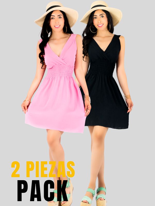 Set De 2 Vestidos Casuales Mujer Vestido Corto ... image number null