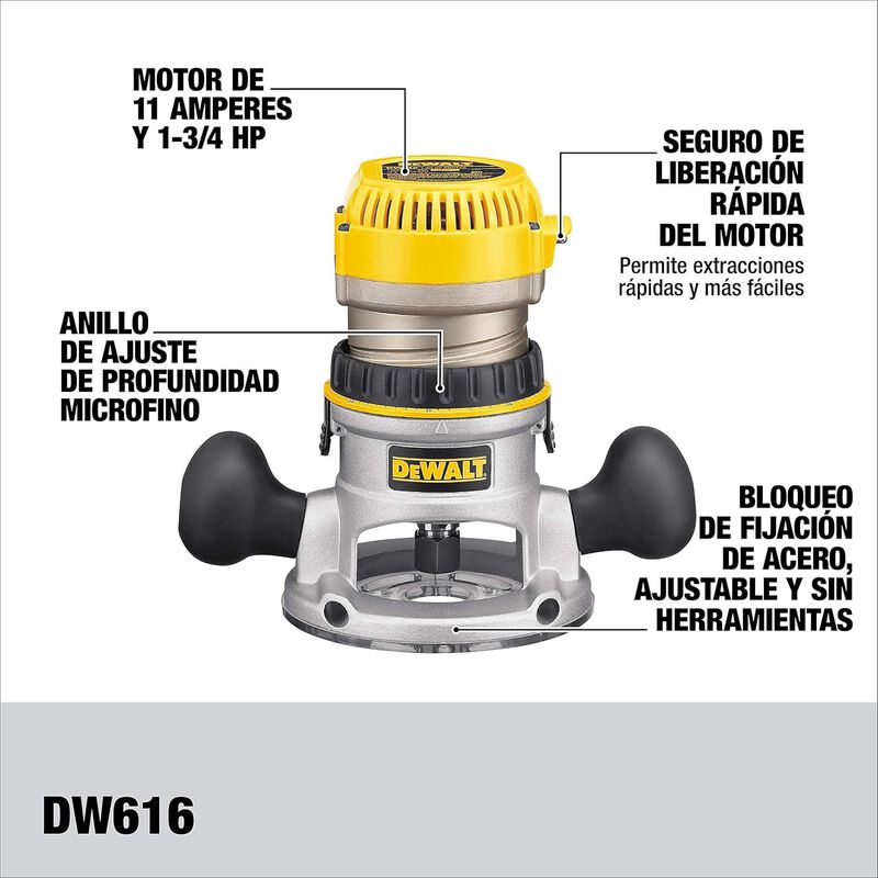 Router Dewalt 1 3/4" 1.75hp Profesional Modelo ... image number null