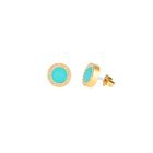 ARETES OCEAN COLOR TURQUESA CON ZIRCIONIAS