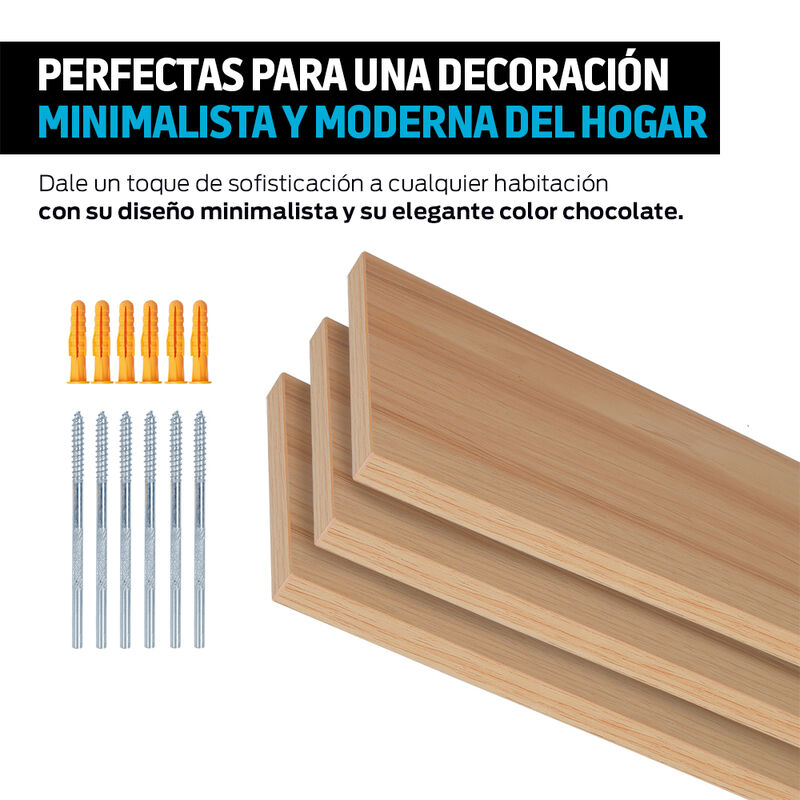 Repisas Flotantes de Madera 3 Piezas de 30x15 c... image number null