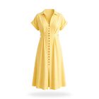 Vestido De Lino Con Botones