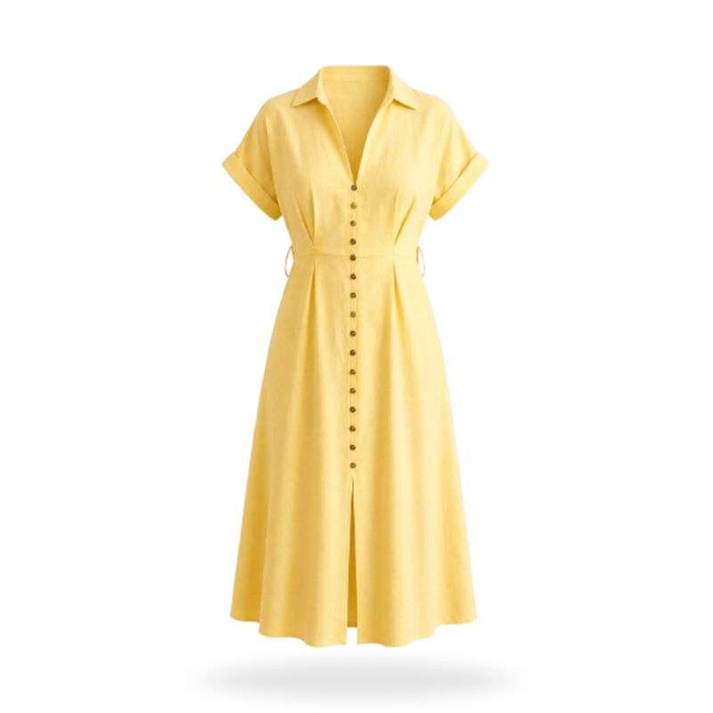 Vestido De Lino Con Botones image number null