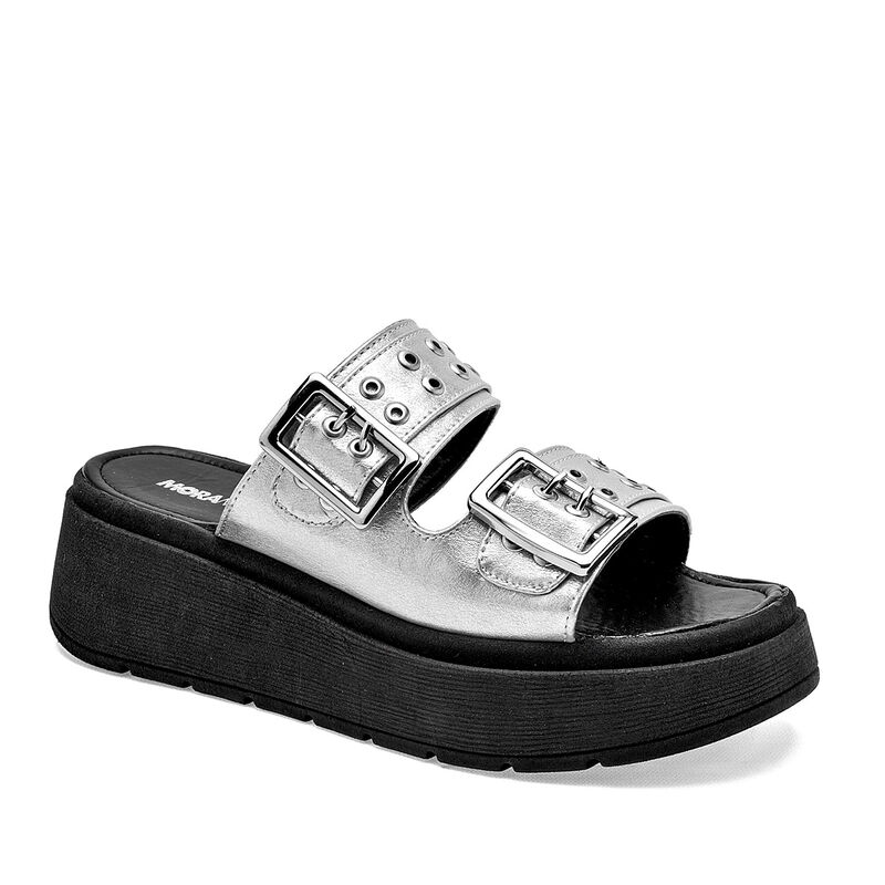 Moramora Sandalia para mujer plata image number null