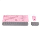TechZone Pop Kit Pink Teclado y Mouse Inalámbrico Incluye Descansa Muñecas