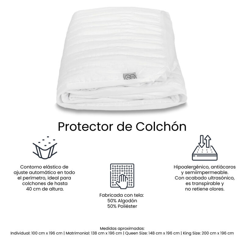 Protector de Colch&oacute;n Impermeable Matrimonial Tr... image number null