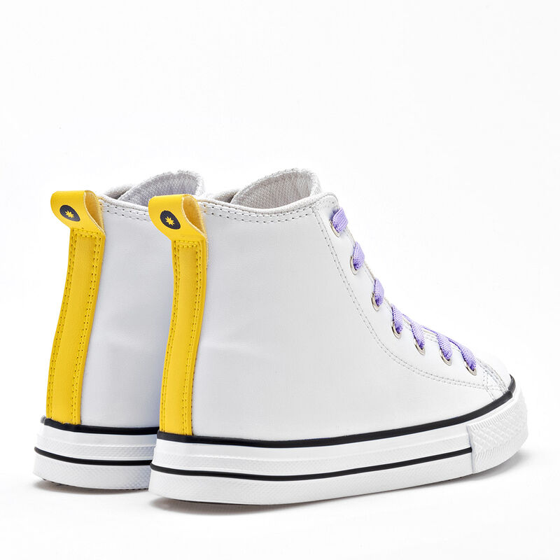 Moramora Tenis urbano para ni&ntilde;a blanco amarillo image number null