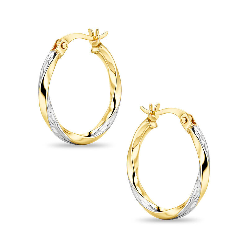 Arracadas Oro 10k Con Platinado 14 mm | Bizzarr... image number null