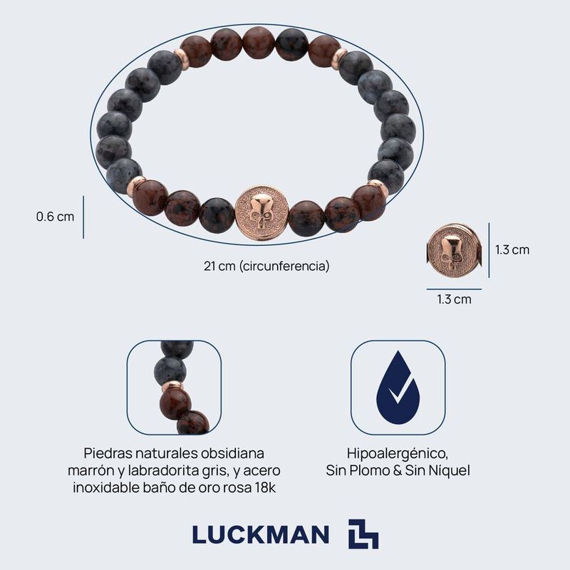 Pulseras Hombre Piedras Acero Inoxidable, Braza... image number null