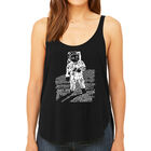 Tank Top Holgado Word Art Para Mujer - Astronauta- Negro