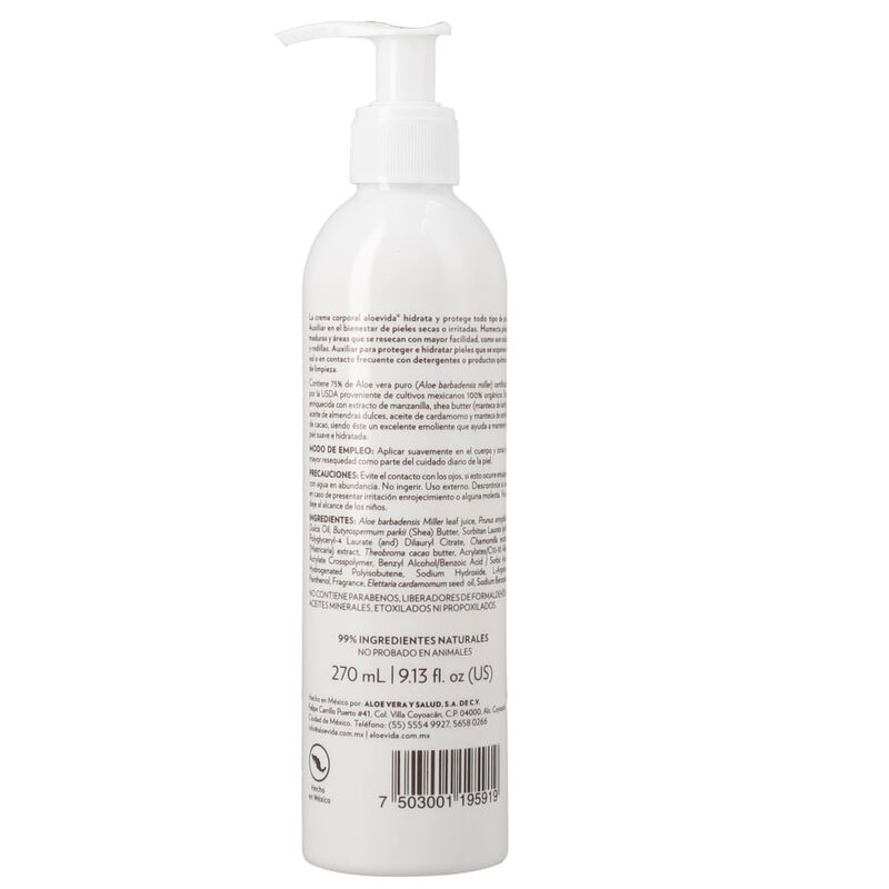 Aloevida Crema Corporal 75% Aloe Vera Org&aacute;nico ... image number null