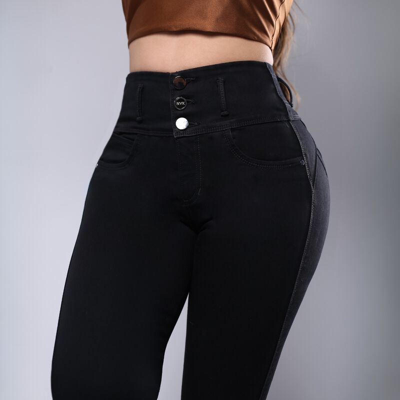 Pantal&oacute;n Super Skinny Nyk Negro Cadera Alta Muj... image number null