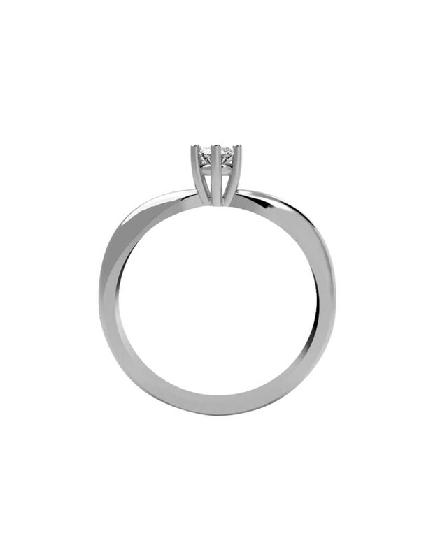 Anillo de Compromiso en Oro Blanco 14K con Circ... image number null