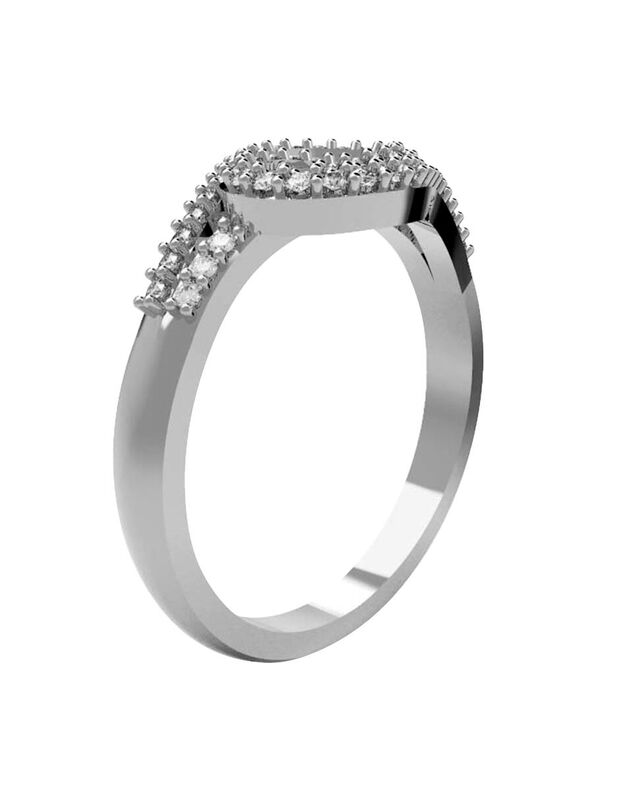 Anillo de Compromiso en Oro Blanco 10K con Circ... image number null