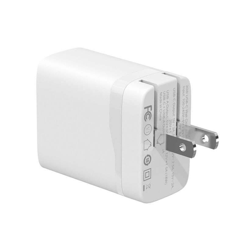 Cargador Ac Ampnergy Dual Usb-c Usb-a 30w Blanc... image number null