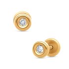 Broqueles De Oro Amarillo 14k Con 6.5pts De Diamante (2mm Aprox)