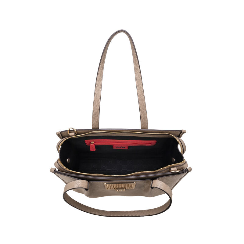 Bolsa Satchel Grande Con Herraje Color Camel image number null