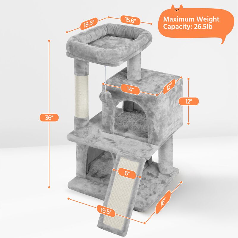 &Aacute;rbol Para Gatos Yaheetech 91 cm &ndash; Descanso Par... image number null
