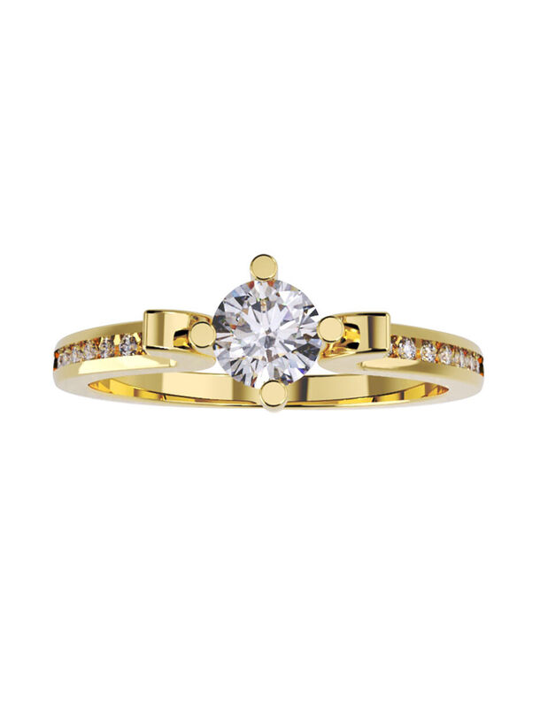 Anillo de Compromiso de 14K con Diamante de Lab... image number null