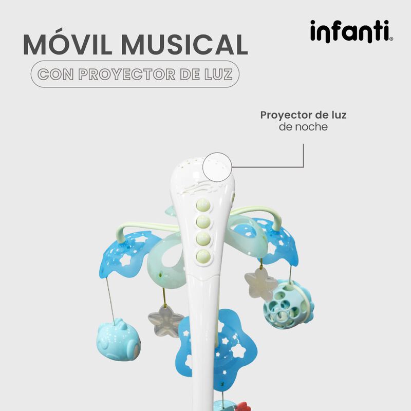 M&oacute;vil De Cuna Musical Con Proyector De Luz image number null