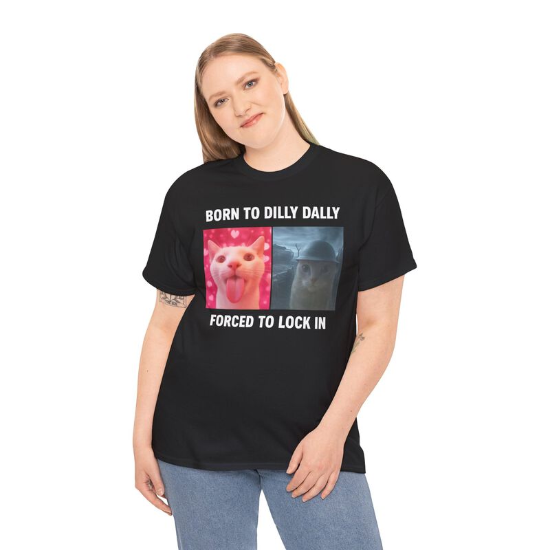 Camiseta Gen&eacute;rica de Meme de Gato Maldito - Neg... image number null