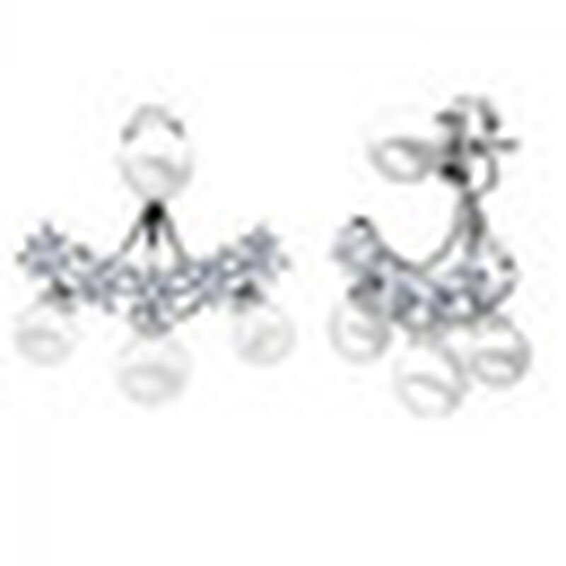 Aretes en Baño de Oro Blanco de 18K de Abanico ... image number null
