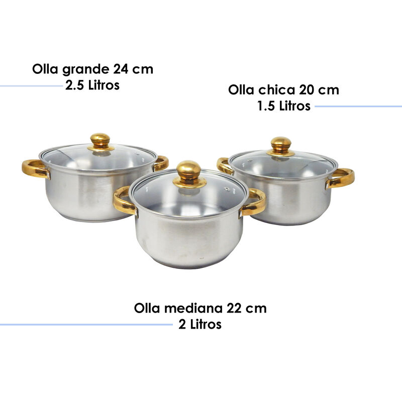 Batería de Cocina Ontario Acero Inox Compatible... image number null