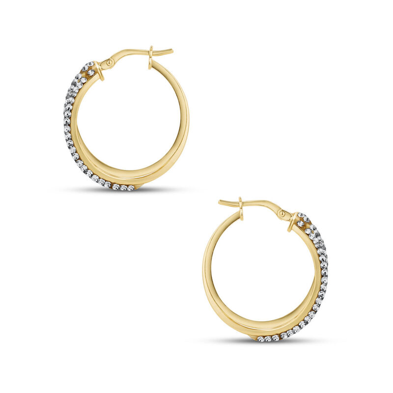 Arracadas 2Begold Amarillo Con Zirconias (20Mm ... image number null