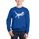 Sudadera De Cuello Redondo Word Art Para Ni&ntilde;o - Velociraptor - Azul Rey