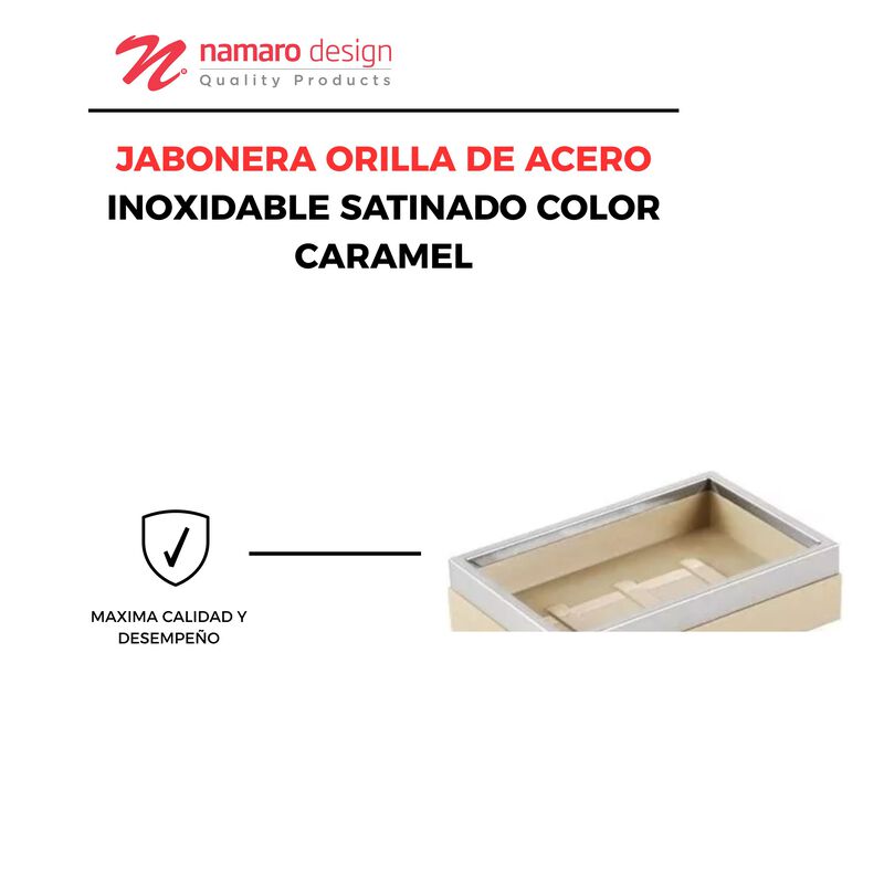 Jabonera De Acero Inoxidable Con Pvc Caramel Na... image number null
