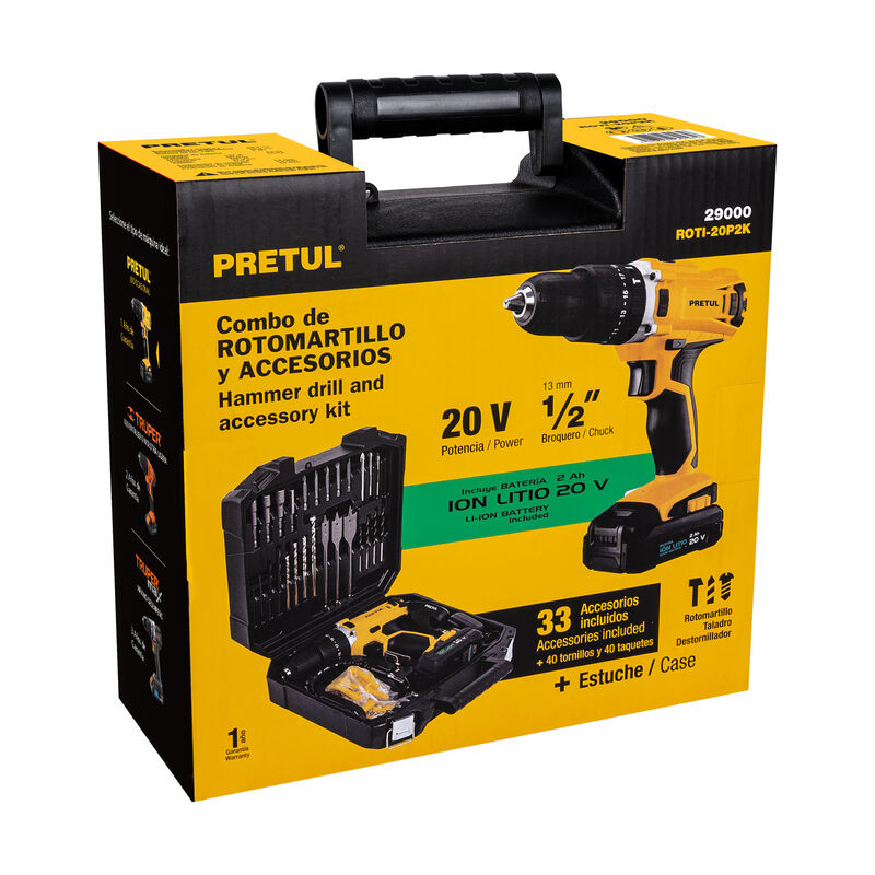 Kit Rotomartillo Inalámbrico 1/2' 20V y 32 Acce... image number null