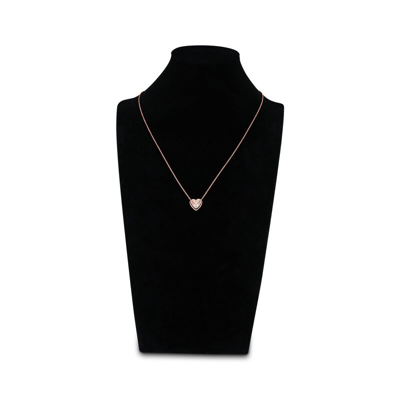 Gargantilla Coraz&oacute;n Oro Rosa 14k Con Diamante 3... image number null