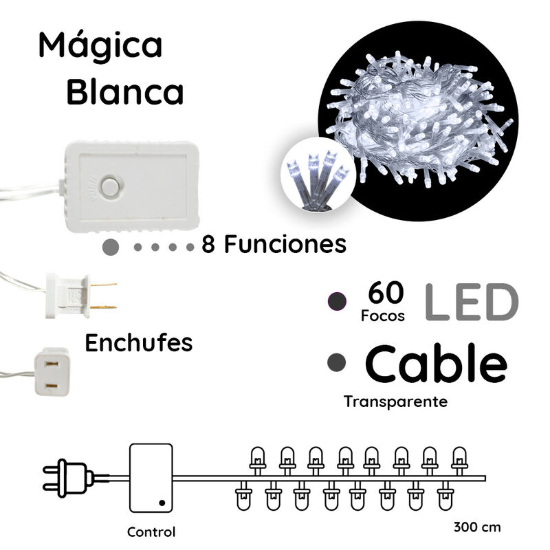 Serie Tira Navideña 500 Focos Led Luz Calida 8 ... image number null