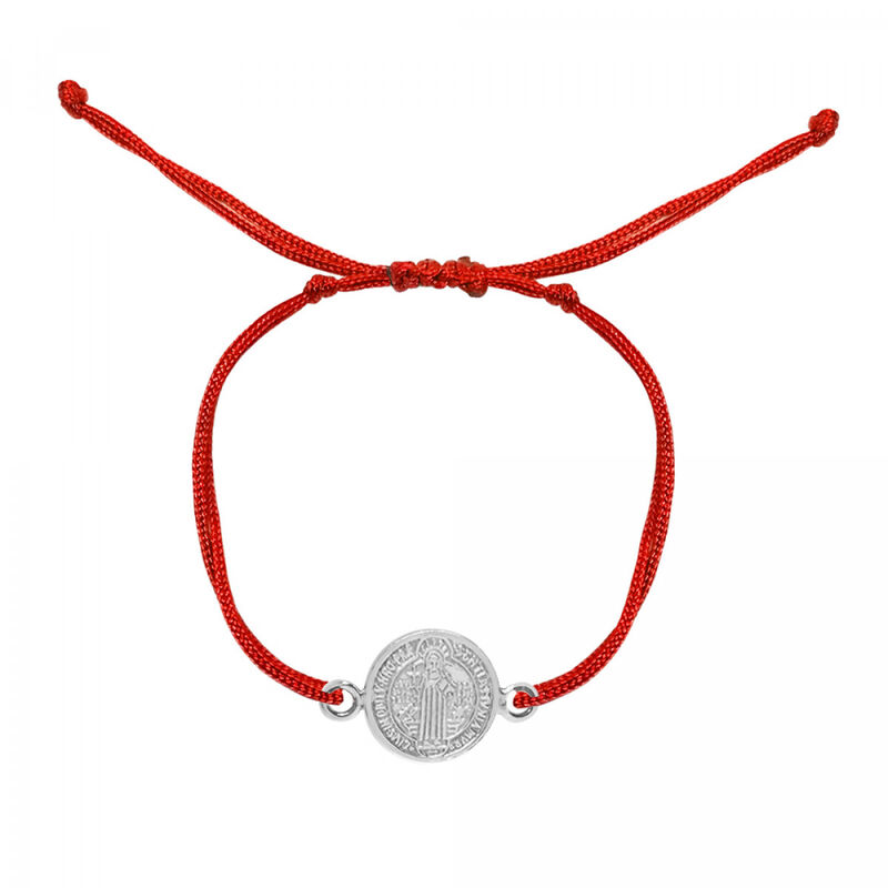 Pulsera ajustable de hilo con medalla San Benit... image number null