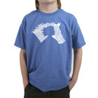 Camiseta Word Art Para Ni&ntilde;o - Girl Horse - Azul