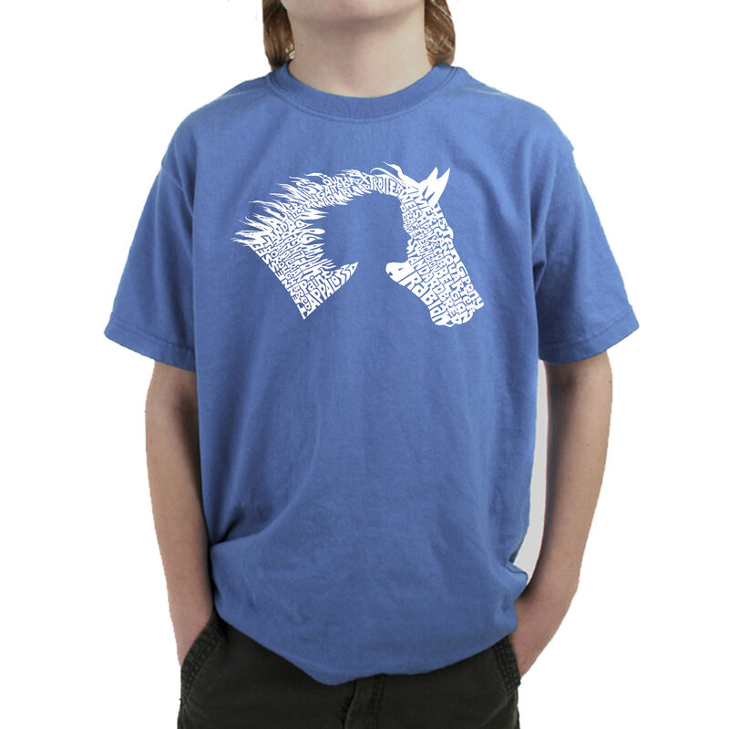 Camiseta Word Art Para Ni&ntilde;o - Girl Horse - Azul image number null
