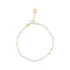 Pulsera De Oro Amarillo Y Blanco Con 1 Corazon 14K (18.5Cm Aprox.)