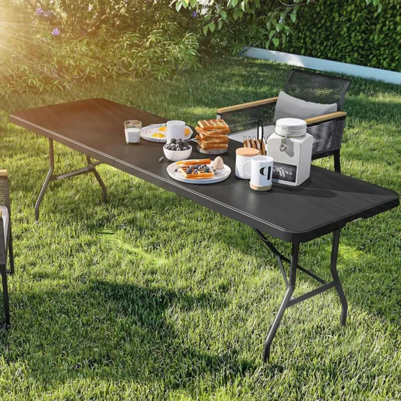 Mesa De Pl&aacute;stico Plegable Shtark Negra Cuon4726 image number null