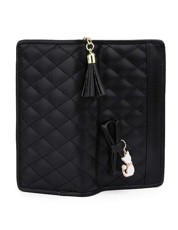 Cartera Negra Con Rosa Pink Brule image number null