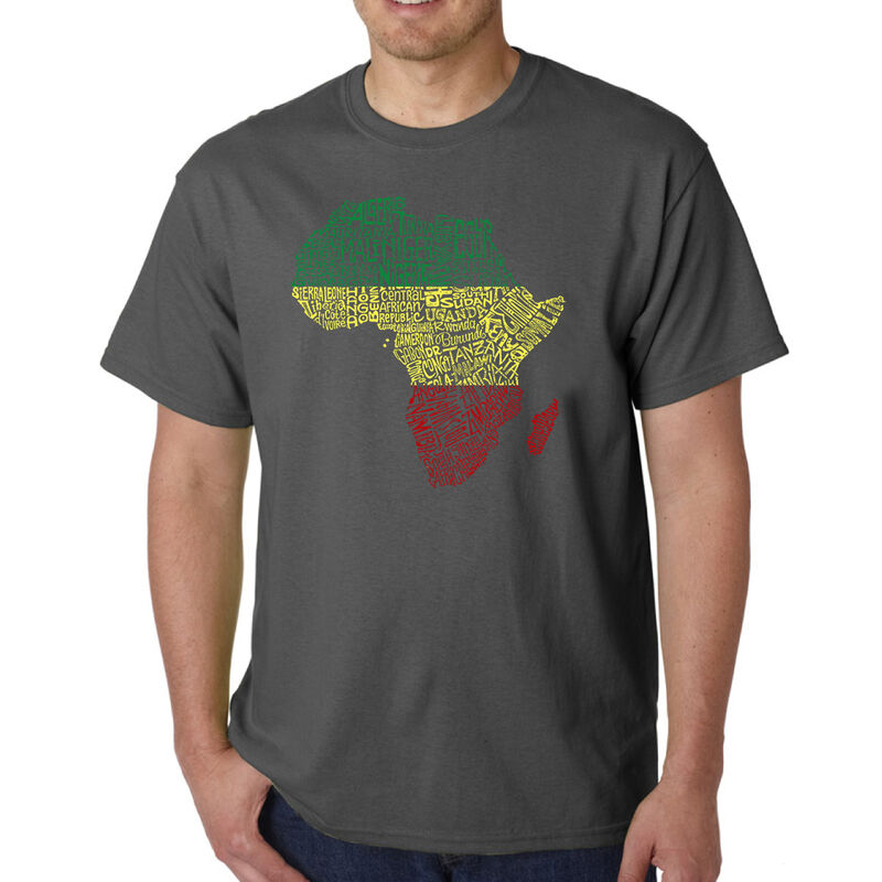 Camiseta Word Art Para Hombre - &Aacute;frica - Gris image number null